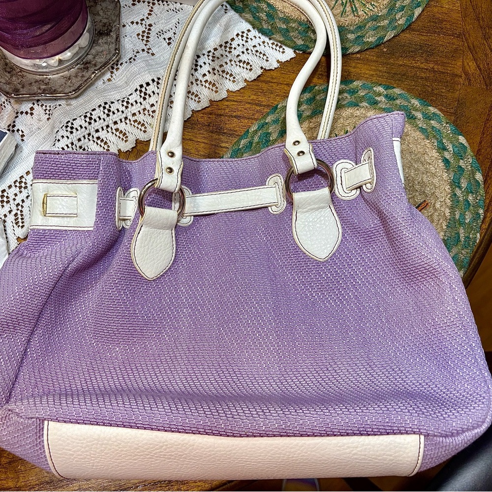 Etienne Aigner Marseille Straw Collection - Lilac/White - Picture 3 of 10